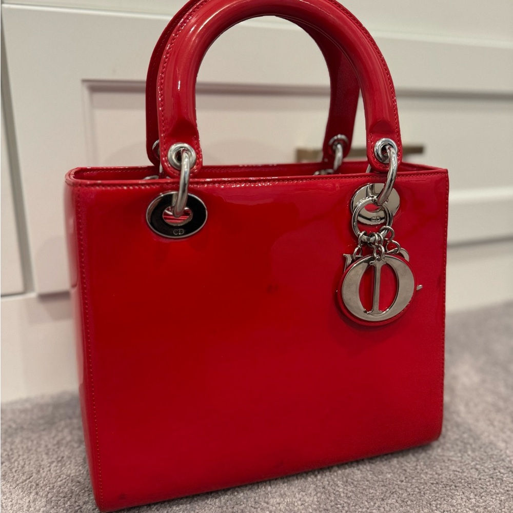 Authentic - Lady Dior Leather - Limited Edition - MEDIUM SIZE Handbag